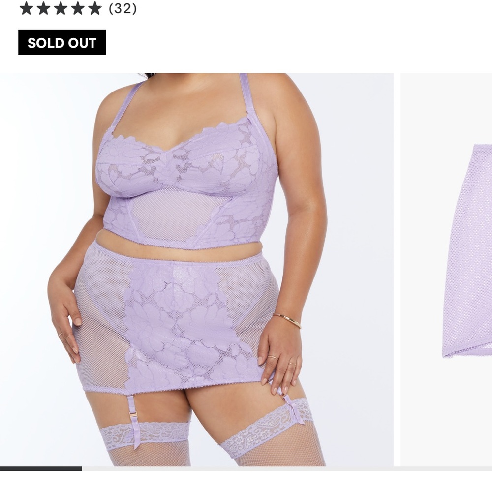 Savage Fenty size medium NWOT Lilac lace garter skirt #lingerie #lilac #corsetry
